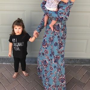 Pink Blush Floral off Shoulder Long Sleeve