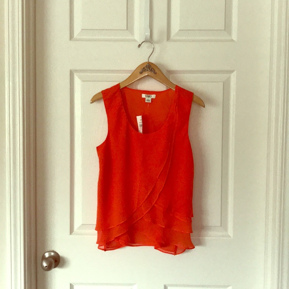 Orange ruffle Cato tank