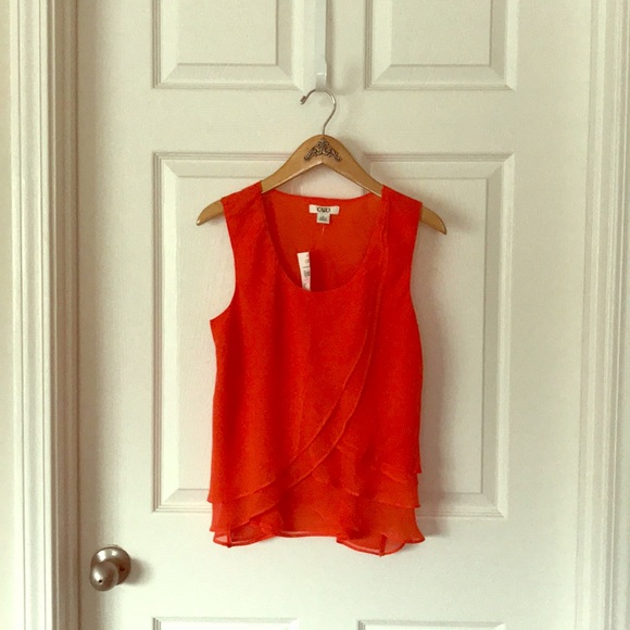Orange ruffle Cato tank - Picture 1 of 4
