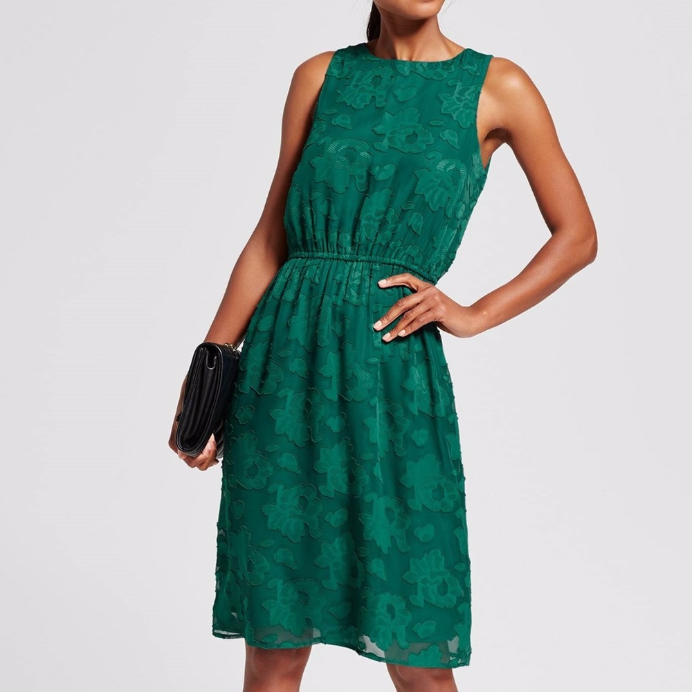 NWT Emerald Green / Gold Buttons Dress