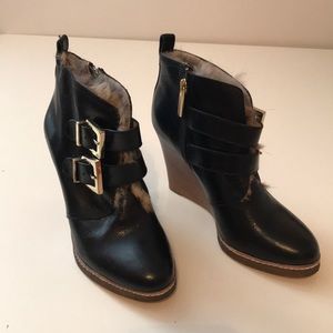 Louise et Cie Fur ankle booties