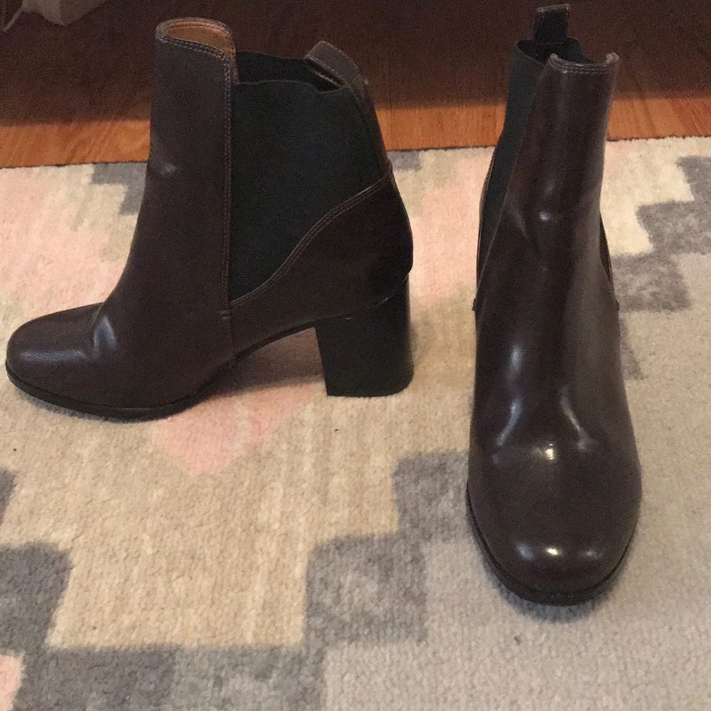 H&M brown faux leather ankle boots