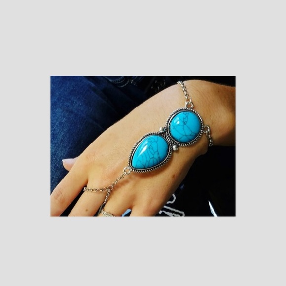 Bohemian turquoise colored bracelet or anklet - Picture 2 of 3