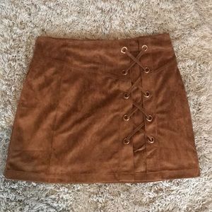 Suede high waisted skirt