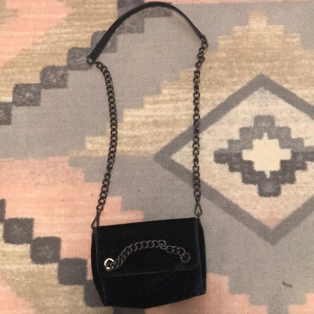 Zara baby velvet bag with silver chain details