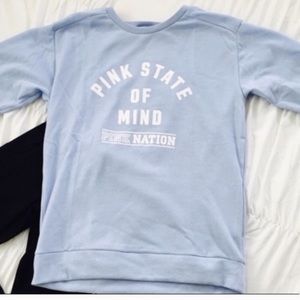 NWT‼️VS Pink Baby Blue Crewneck sweater