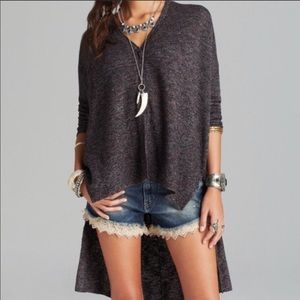 Free People oversized Purple High/Low Cardigan
