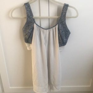 Navy and off white workout tank size 8