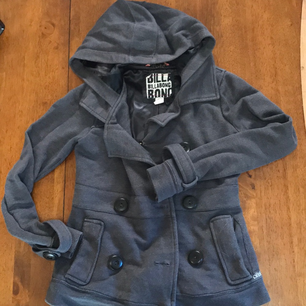 Grey Billabong sweatshirt pea coat