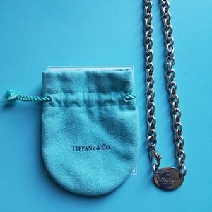 Tiffany & Co. Necklace Oval Tag Choker "Return to"