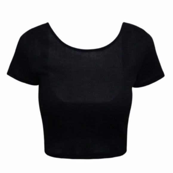 Backless Black Open Back Sexy Tee TShirt Small - Picture 4 of 4
