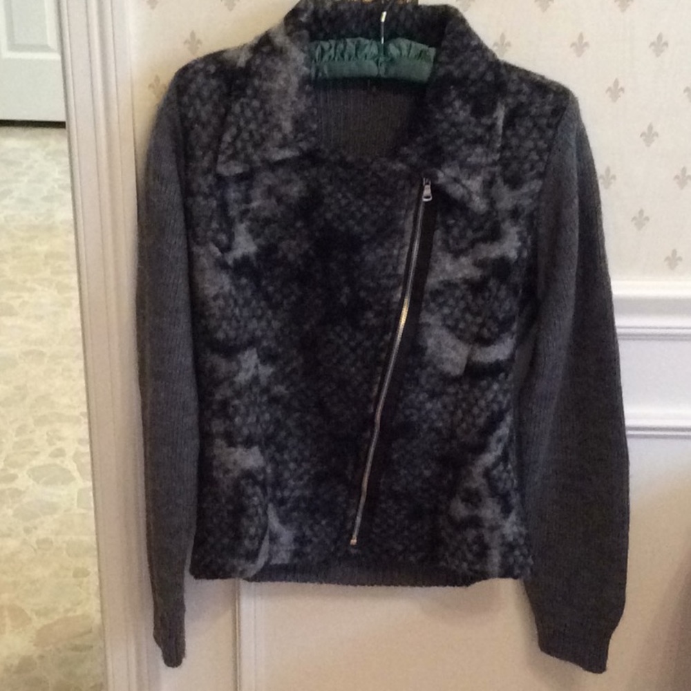 Black and grey wool sweater