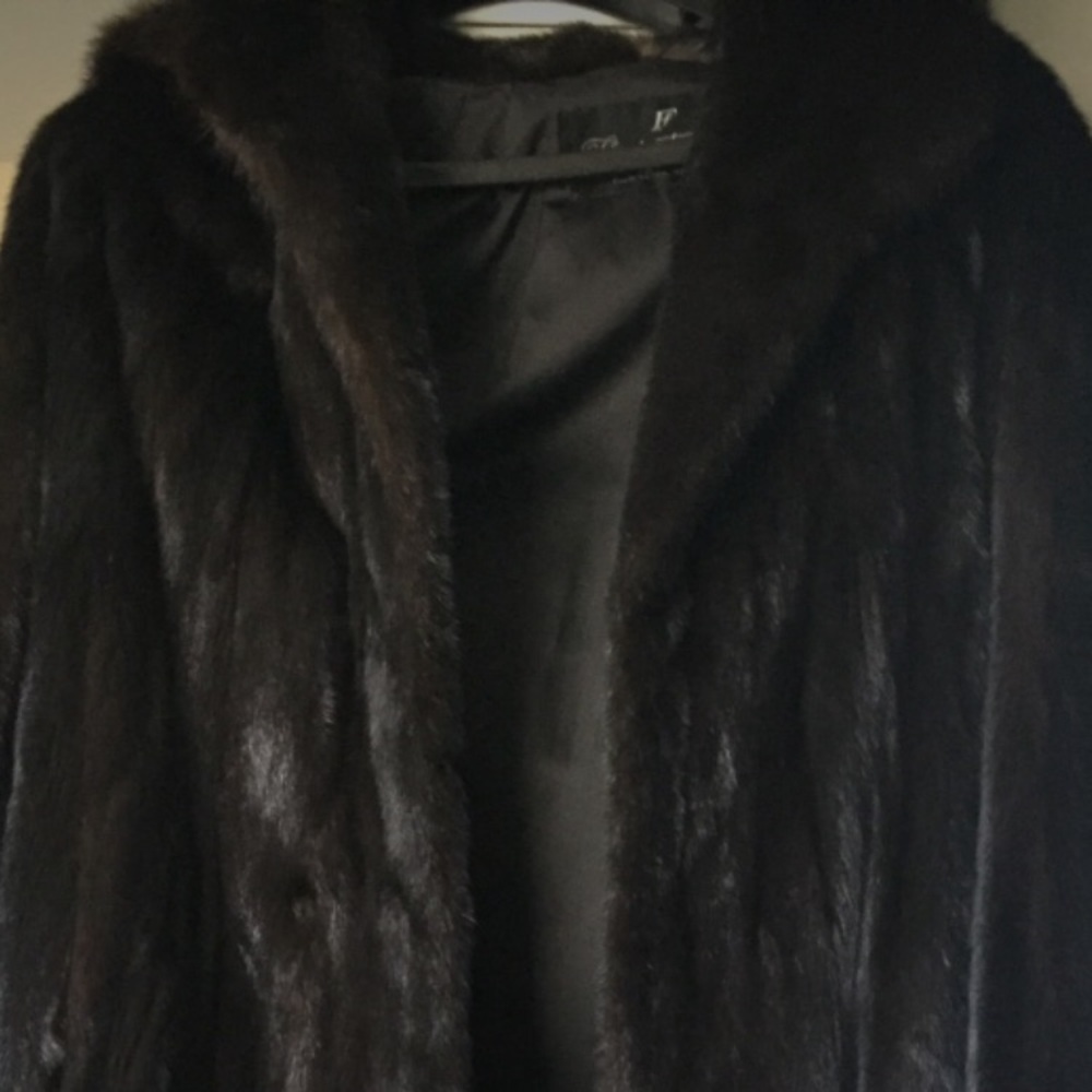 Knee length real mink coat