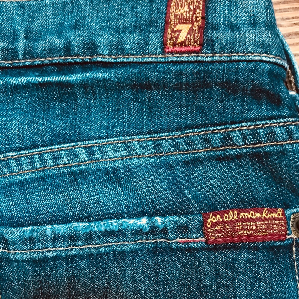 7 For all mankind str leg jeans w/crystal pockets - Picture 5 of 8