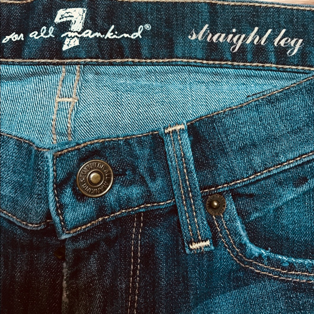 7 For all mankind str leg jeans w/crystal pockets - Picture 6 of 8