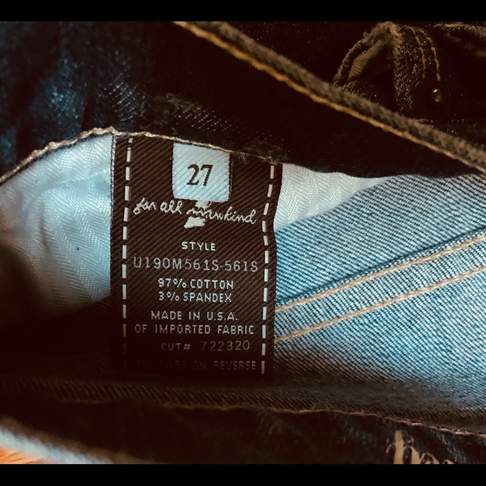 7 For all mankind str leg jeans w/crystal pockets - Picture 7 of 8
