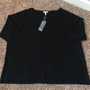 Eileen Fisher Organic Linen Black Sweater