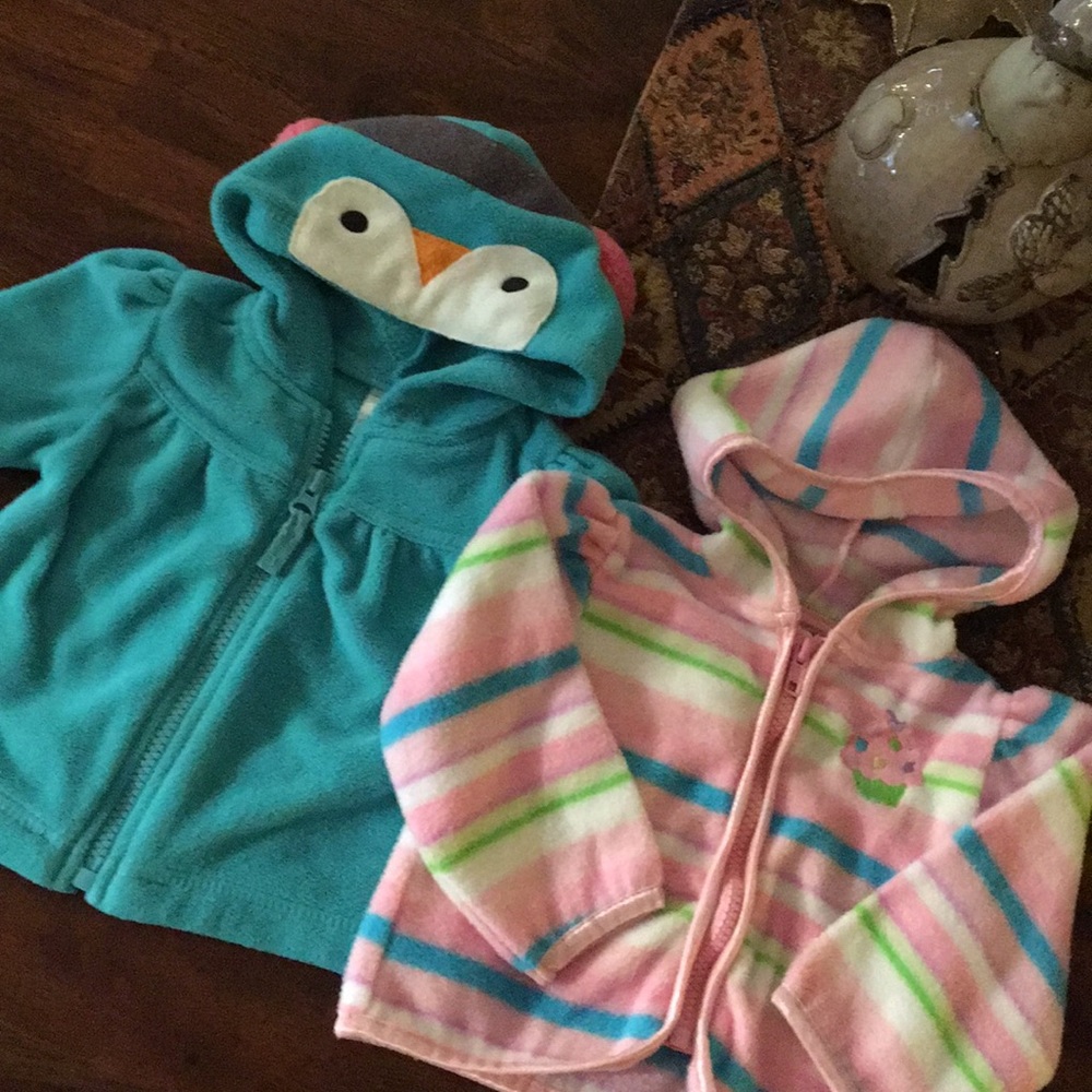 Adorable zip up jackets