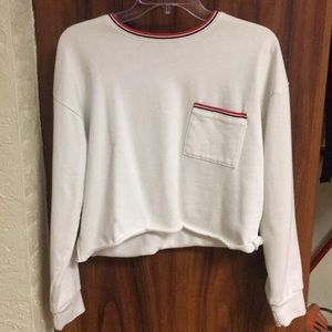 White Cropped Sweatshirt
