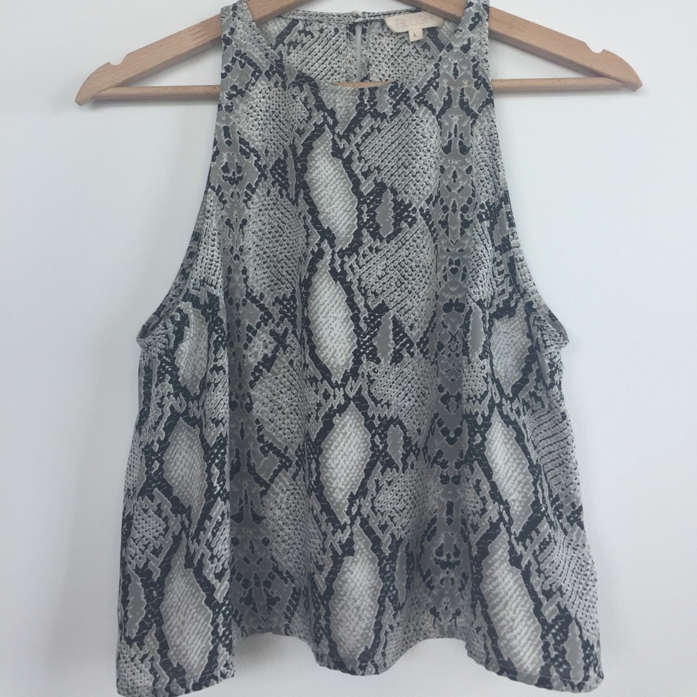 Blush snakeskin patterned tank top