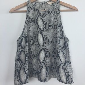 Blush snakeskin patterned tank top