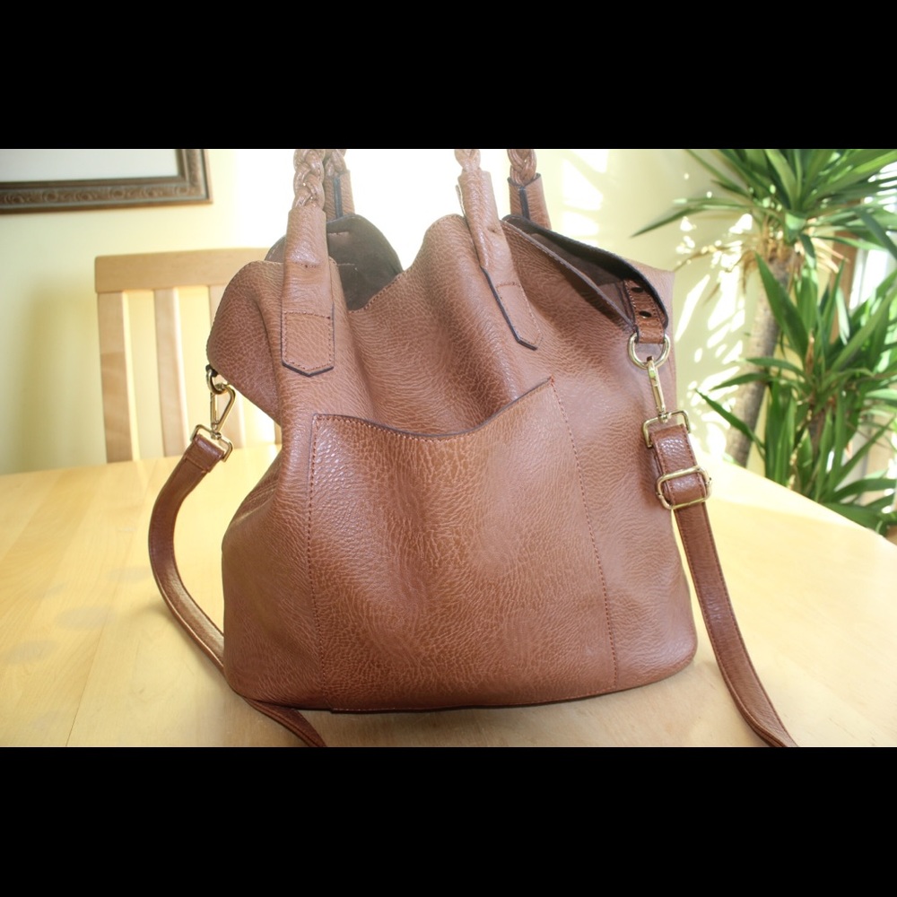 Large Brown Tote Bag in Bag