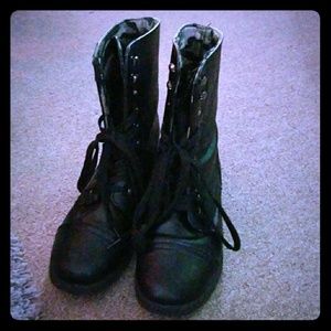 Black combat boots