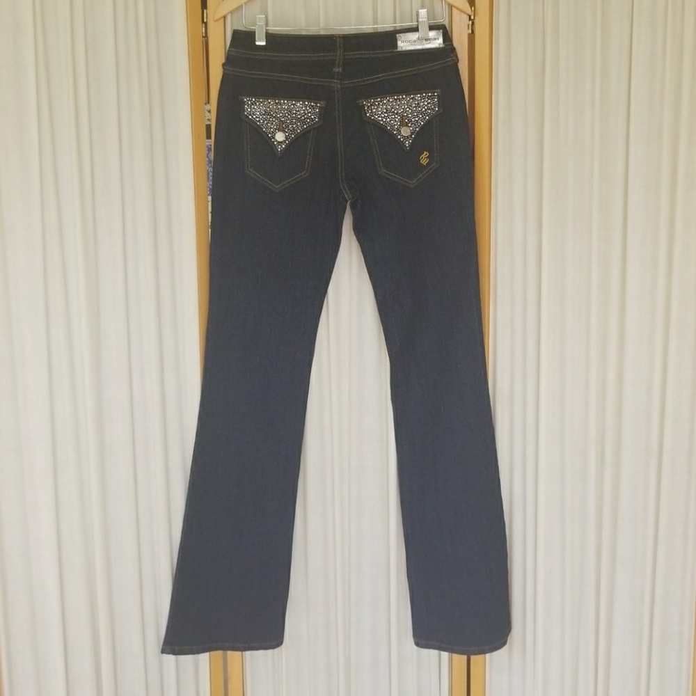 Jeans with gem stone on back pockets