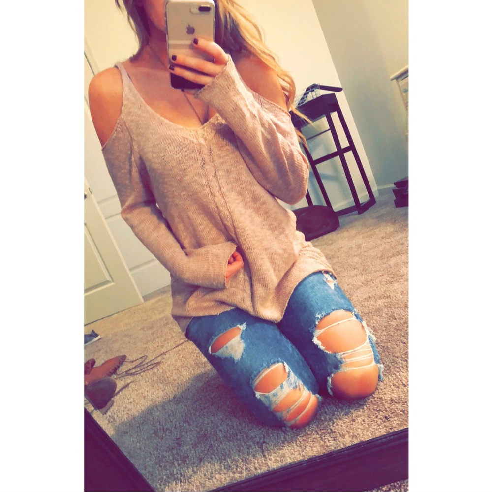 Cold Shoulder Knit Sweater