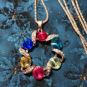 Multi colored crystal necklace