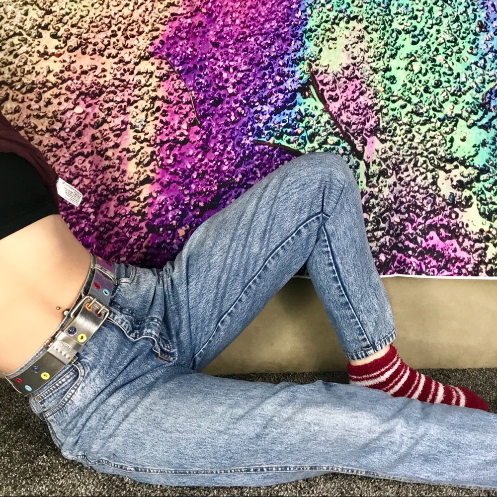 BILL BLASS ACID WASH HIGH WAISTED MOM JEANS 💙