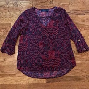 Blue Rain Patterned Blouse