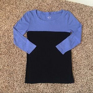 J. Crew Color Block 3/4 Length Perfect Fit Tee
