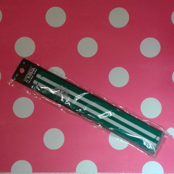 PINK Victoria Secret Green & White "PINK" headband - Picture 2 of 4