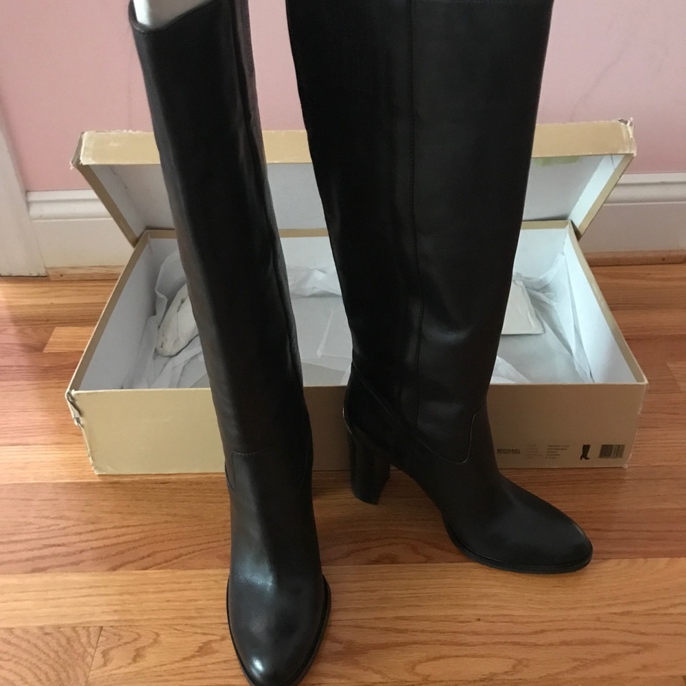 Black leather boots