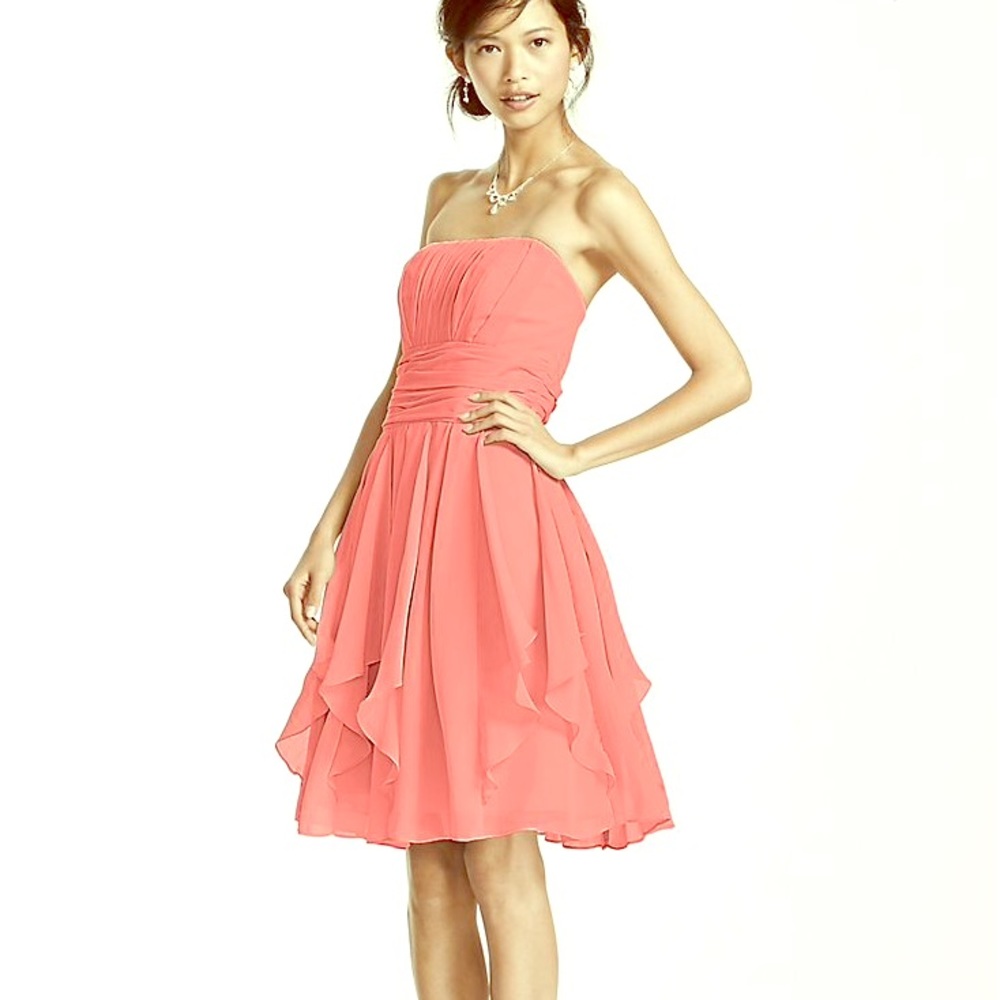 Bridesmaid/Prom/Cocktail Dress, Coral Chiffon