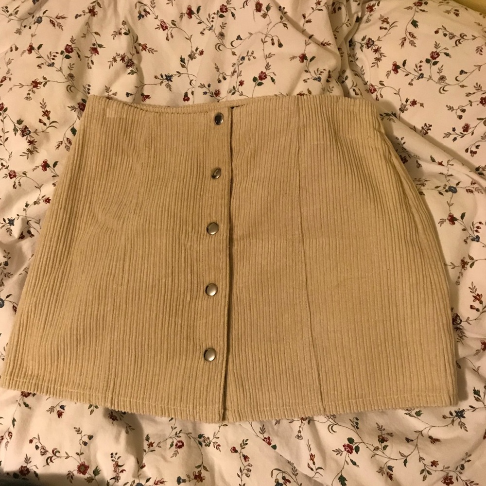Corduroy button up skirt