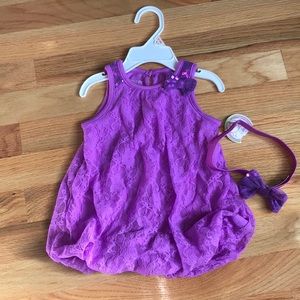 Baby Purple Lace Dress with Headband