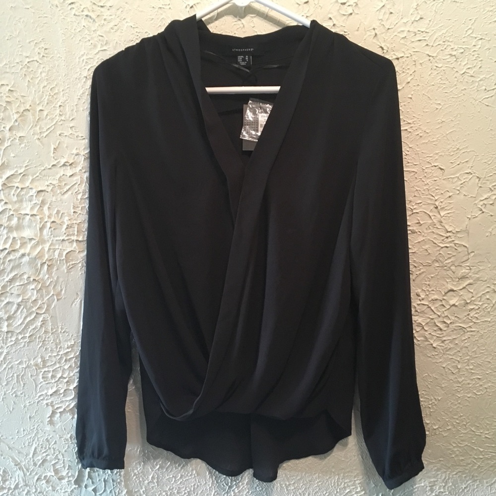 BNWT Black Cross-front Blouse