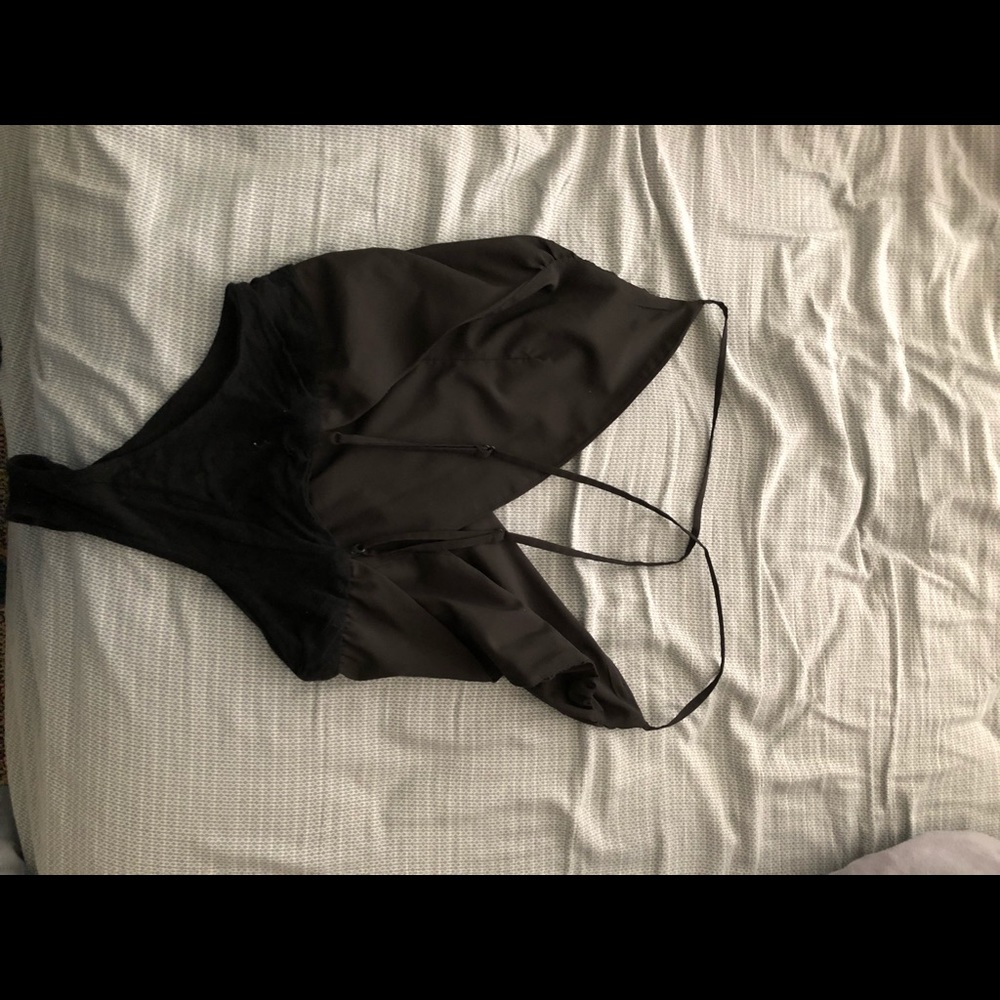 Low v black bodysuit