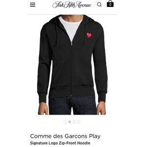 Comme Des Garcons Play Logo Zipfront Hoodie