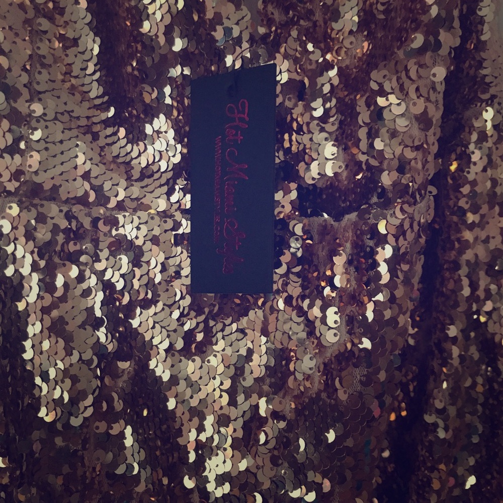 Rose gold sequin dress Brand New