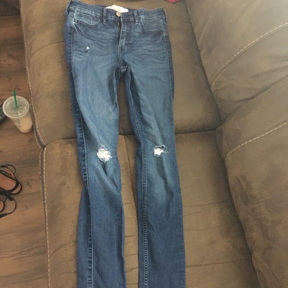 High waisted skinny jeans