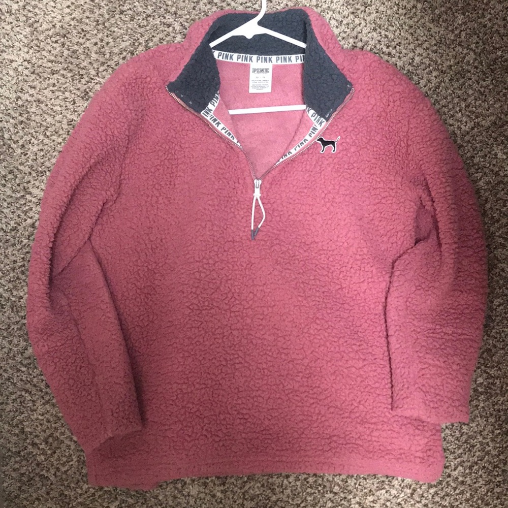 XS VS Pink Sherpa Pullover