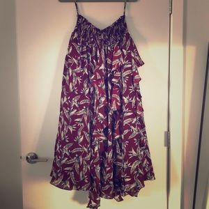 Anthropologie Midi Ruffled Skirt Size L