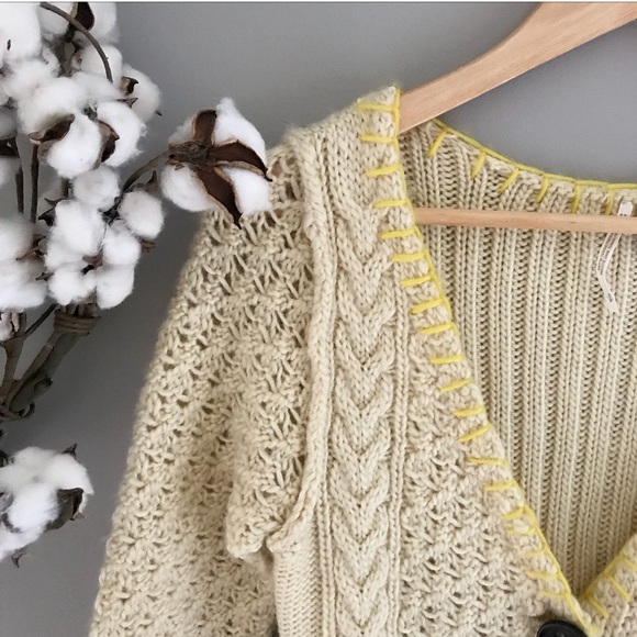 Free People Peplum Grandma Chic Button Sweater S - Picture 3 of 4