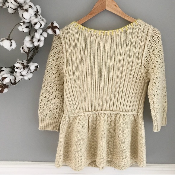 Free People Peplum Grandma Chic Button Sweater S - Picture 4 of 4