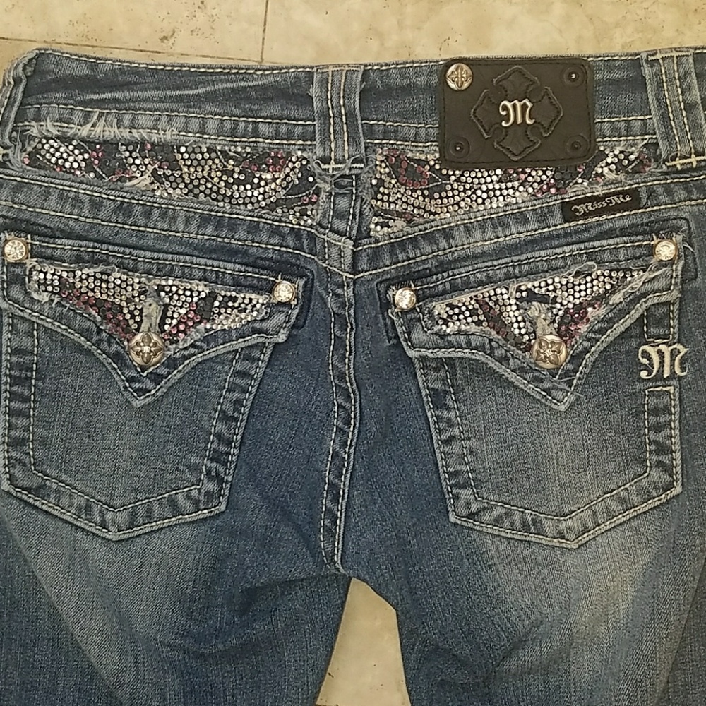 Miss Me Pink Jewel Bootcut Jeans Size 27