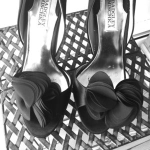 Badgley Mischka satin heels. Size 6 1/2. $25.00