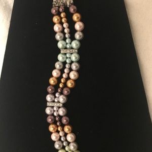 Earth tone pearl bracelet